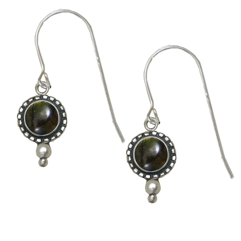 Sterling Silver Little Spectrolite Gemstone Drop Dangle Earrings